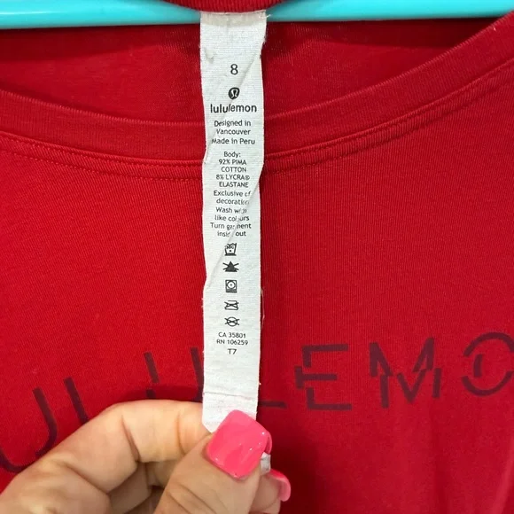 Lululemon Emerald Long Sleeve shirt in dark red SZ 8 - Picture 3 of 4